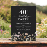 Black Wildflower Floral Calligraphy 40th Birthday Invitation<br><div class="desc">Celebrate in style with a garden floral calligraphy 40th birthday invitation, perfect for a milestone event. Featuring vibrant floral designs and elegant calligraphy, this invitation sets a whimsical yet sophisticated tone for your celebration. The lush garden theme blends natural beauty with graceful typography, creating a timeless and inviting look. Ideal...</div>