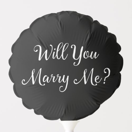 Black Will You Marry Me Gothic Marriage Proposal Balloon