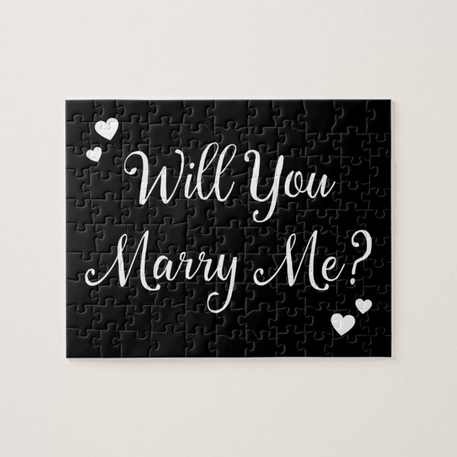 Black Will You Marry Me Gothic Marriage Proposal Jigsaw Puzzle (Horizontal)
