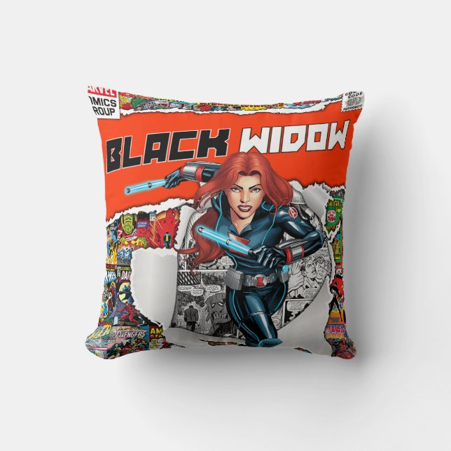 black window comic cover throw pillow (Front)