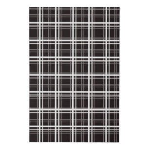 Black Windowpane Plaid Grid Stripes Pattern Design Faux Canvas Print