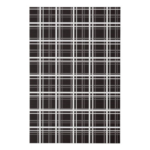 Black Windowpane Plaid Grid Stripes Pattern Design Faux Canvas Print