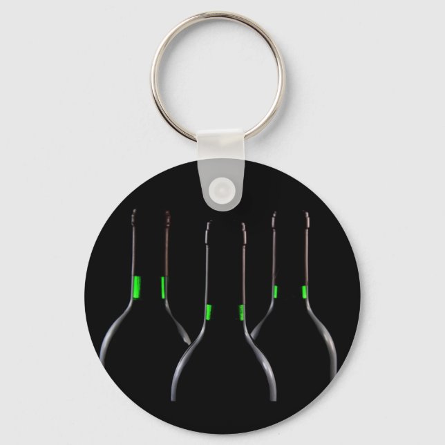 Black Wine Bottles Keychain (Front)