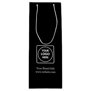 Black Wine Gift Bag Custom Corporate Logo Design