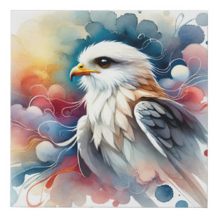 Black Winged Kite 270924AREF115 - Watercolor Faux Canvas Print