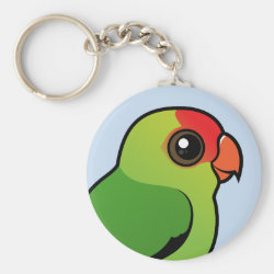 Black-winged Lovebird Basic Button Keychain