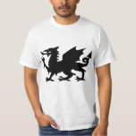 Black Winged Wales Dragon Silhouette Tee at Zazzle
