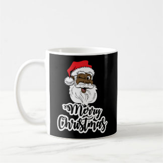 Black Winking Santa Merry African American Santa Coffee Mug