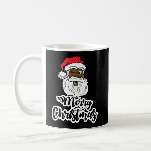 Black Winking Santa Merry Christmas African Americ Coffee Mug
