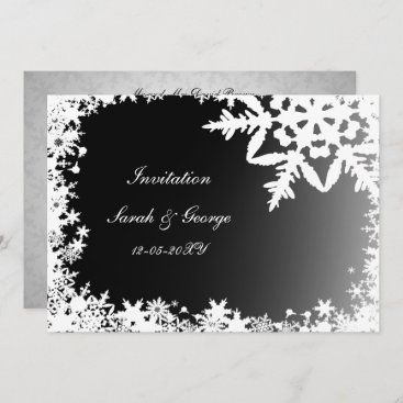 black winter wedding Invitation cards