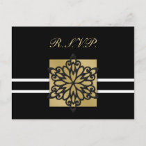 black winter Wedding rsvp card