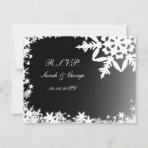 black winter wedding rsvp cards