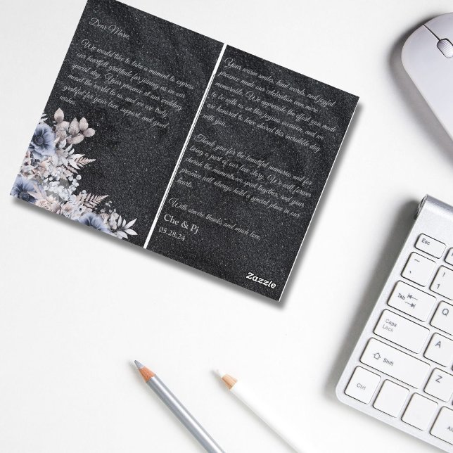 Black Winter Wedding Thank You Card (Creator Uploaded)