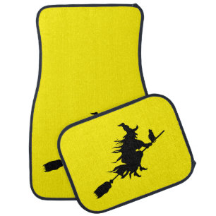 Black Witch &Cat Car Floor Mat