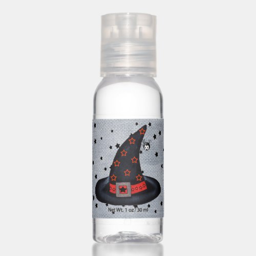 Black Witch Hat Silver Buckle Orange Black Stars Hand Sanitizer