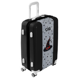 Black Witch Hat Stars Cute Spider Silver Buckle Luggage