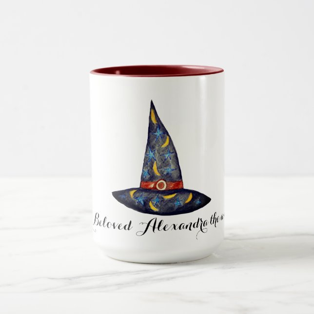 Black  Witch Hat,Stars Halloween Mug (Center)
