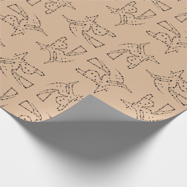Black Witch of Stars Halloween Wrapping Paper (Corner)