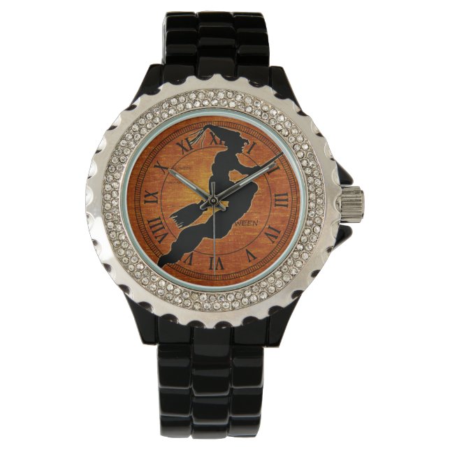 Black Witch - Orange Halloween Watch (Front)