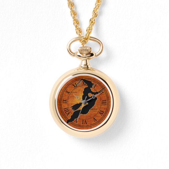 Black Witch - Orange Halloween Watch (Front)