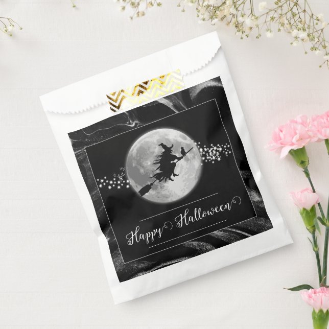Black Witch Silhouette Halloween Favor Bag (Sealed)