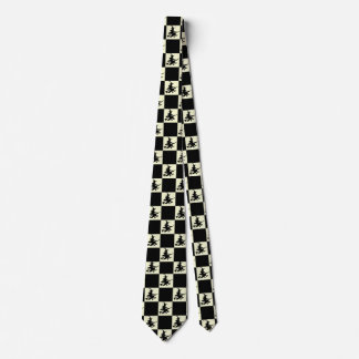 Black Witches Black & Yellow Checkered Neck Tie