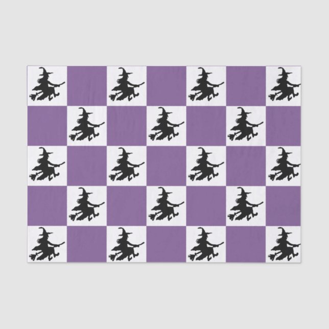 Black Witches Checkered Tissue Paper (Front)