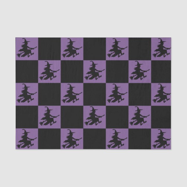 Black Witches Checkered Tissue Paper (Front)