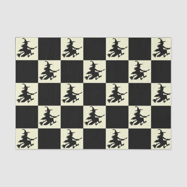 Black Witches Checkered Tissue Paper (Front)