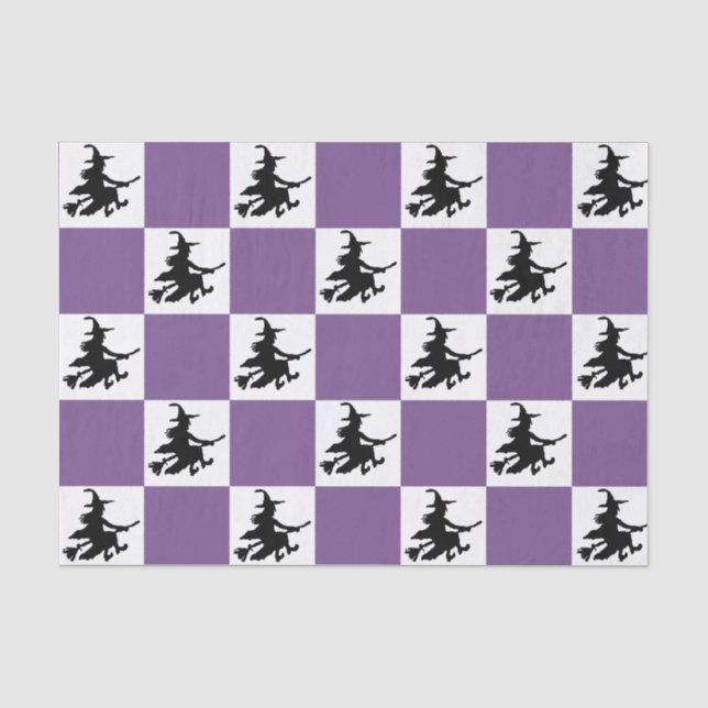 Black Witches Checkered Tissue Paper (Front)
