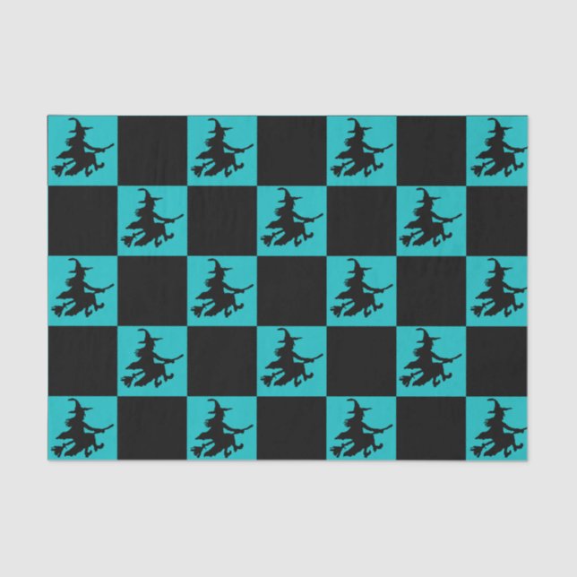 Black Witches Checkered Tissue Paper (Front)