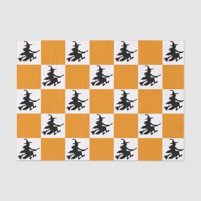 Black Witches Checkered Tissue Paper (Front)