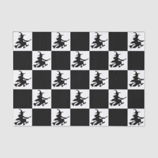Black Witches Checkered Tissue Paper