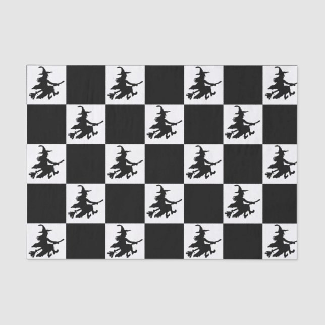 Black Witches Checkered Tissue Paper (Front)