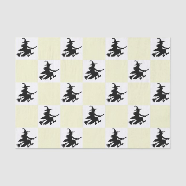 Black Witches Checkered Tissue Paper (Front)