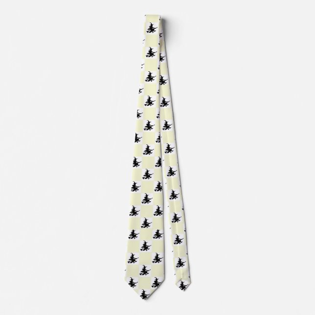 Black Witches Yellow & White Checkered Neck Tie (Front)