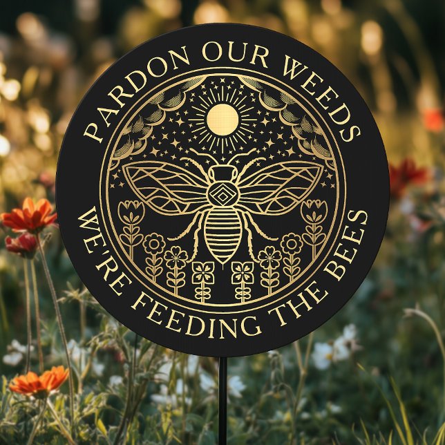 Black Witchy Tarot Weeds Feed the Bees Yard Sign (Creator Uploaded)