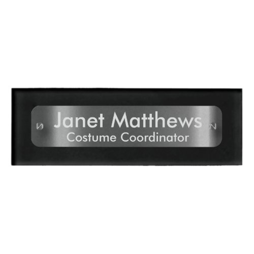 Black with A Dark Silver Label Plate _Personalized