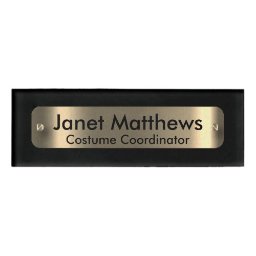 Black with A Gold Label Plate _ Personalized