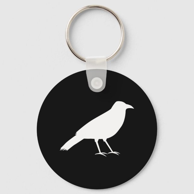 Black with a White Crow. Keychain (Front)