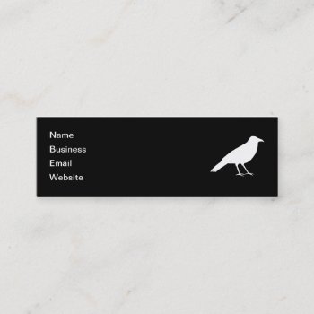 Black With A White Crow. Mini Business Card by Animal_Art_By_Ali at Zazzle