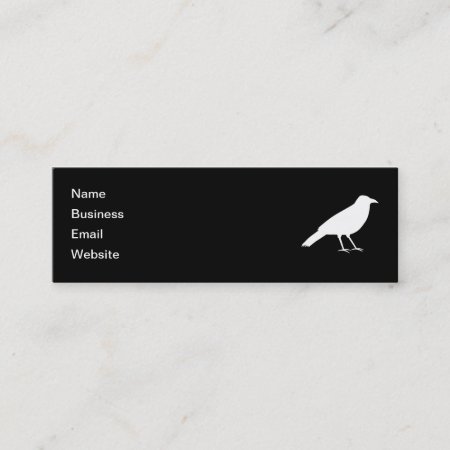Black With A White Crow. Mini Business Card