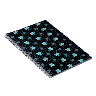 Black with Blue Paisley Flowers iPhone 16 Case Notebook