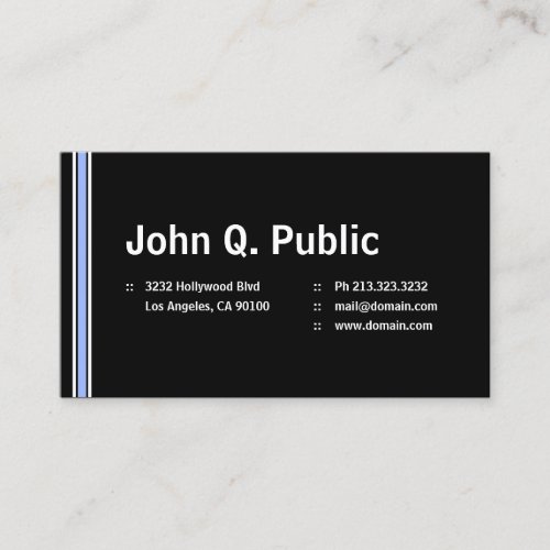 Black with Blue Stripe Business Card