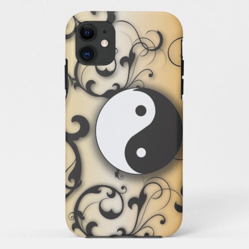 Black With Bronze Yin  Yang iPhone 11 Case