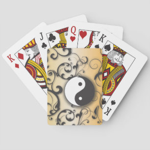 Black With Bronze Yin & Yang Poker Cards