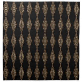Black with Brown Patterned Diamonds Napkins