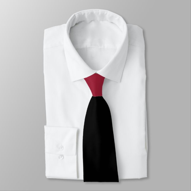 Black with Burgundy Knot Contrast Tie (Tied)