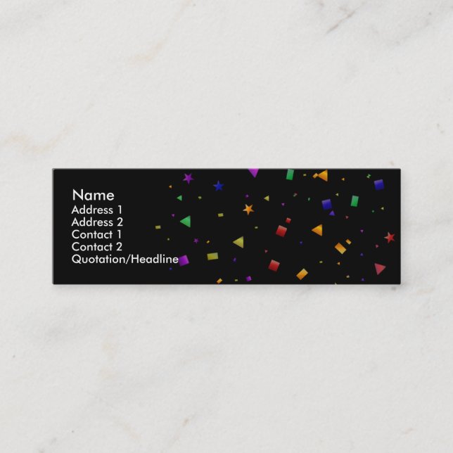 Black with Confetti Profile Cards (Front)