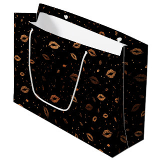 BLACK WITH COPPER HALLOWEEN LUSH LIPS LARGE GIFT BAG